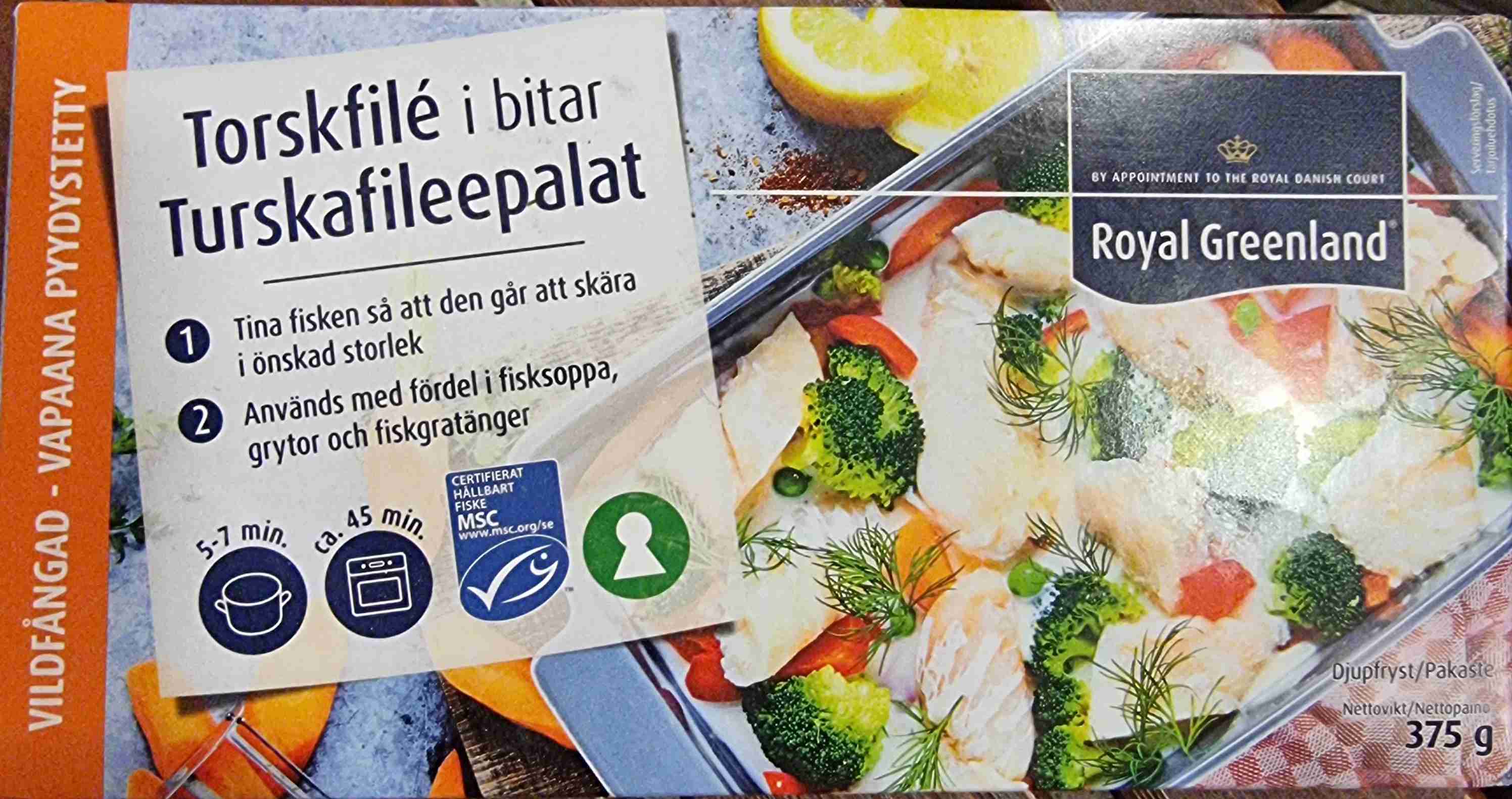 Torskfilé i bitar