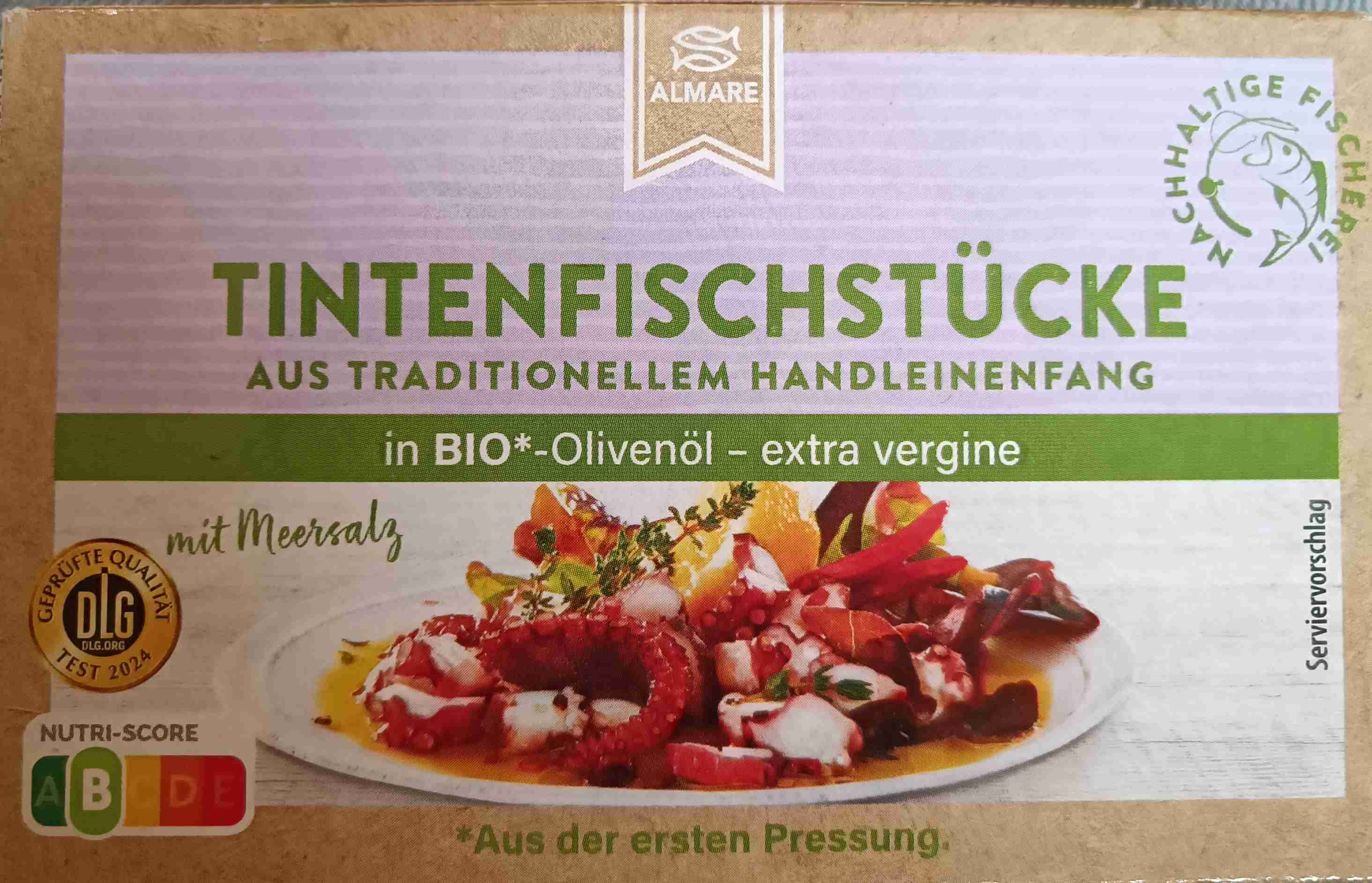 Tintenfischstücke in Olivenöl