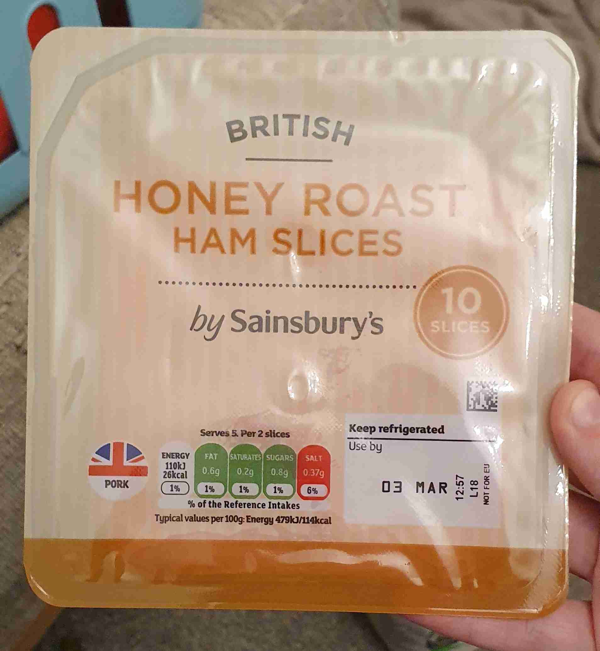 British honey roast ham slices