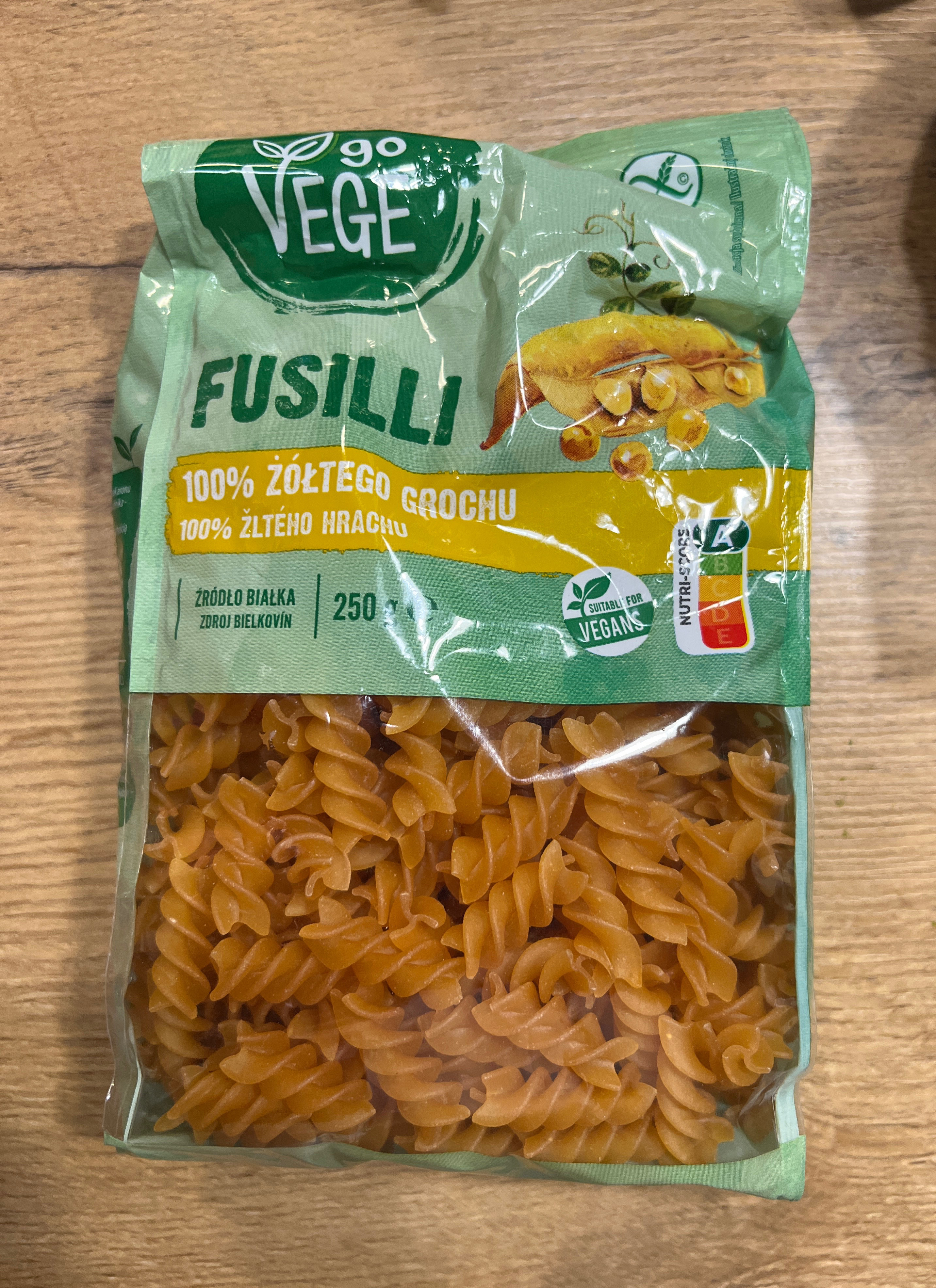 Fusilli z żółtego grochu