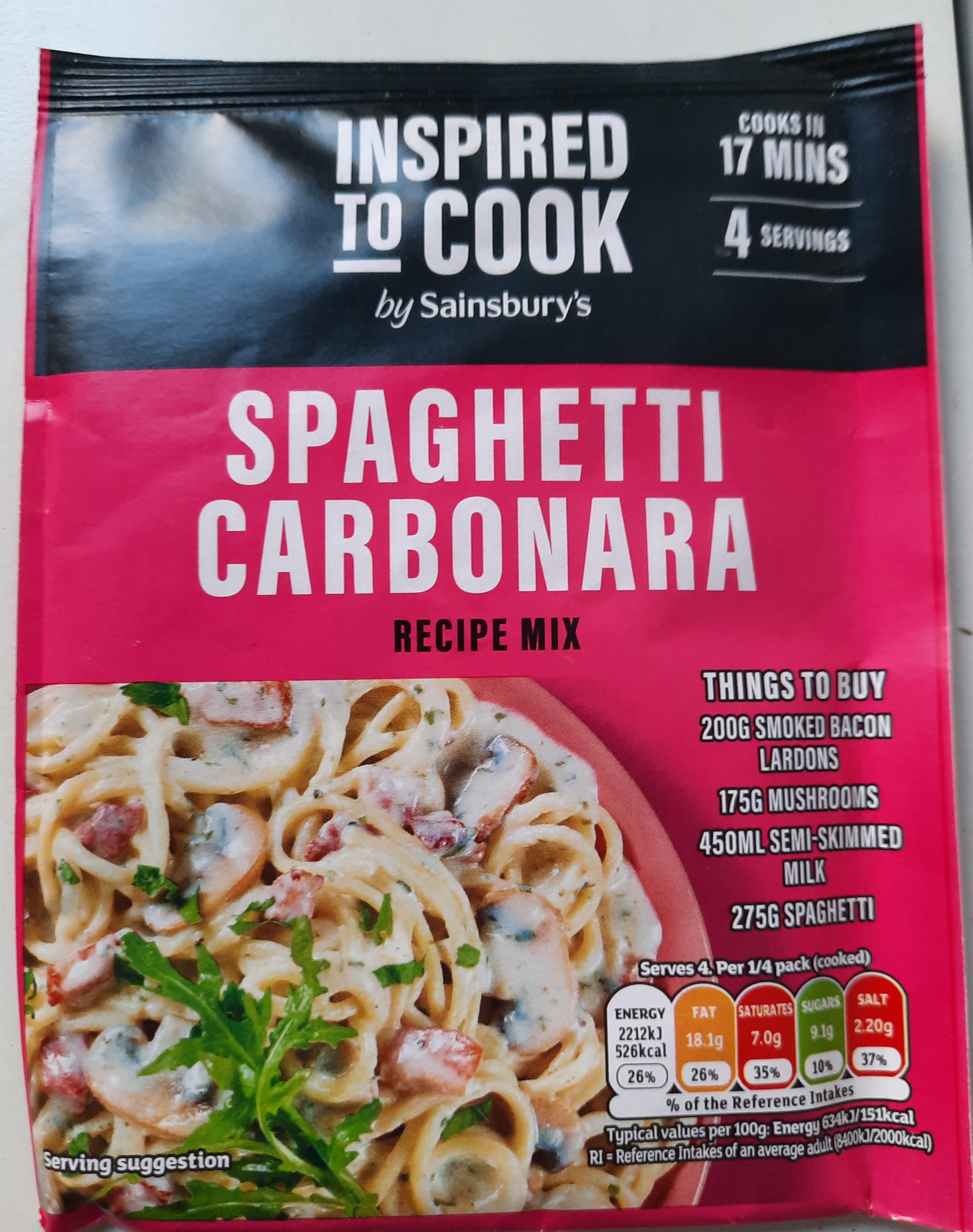 Spaghetti Carbonara recipe mix