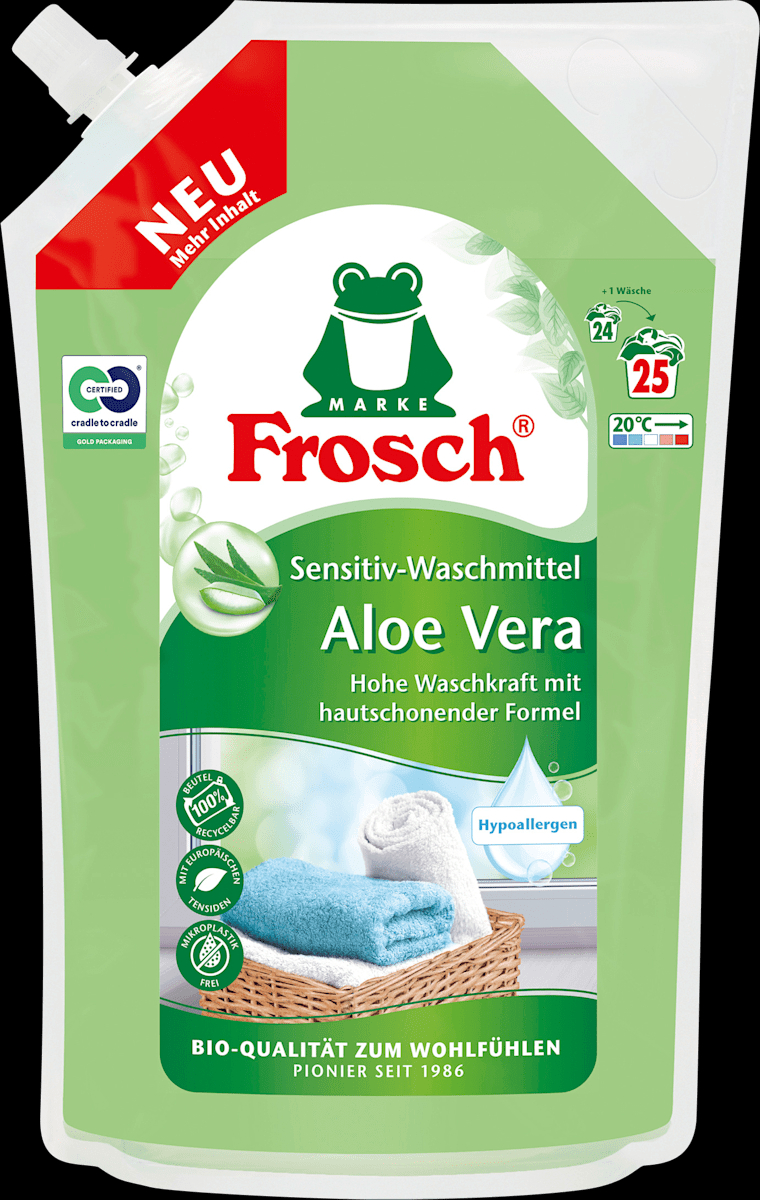 Vollwaschmittel Flüssig Aloe Vera, 25 Wl