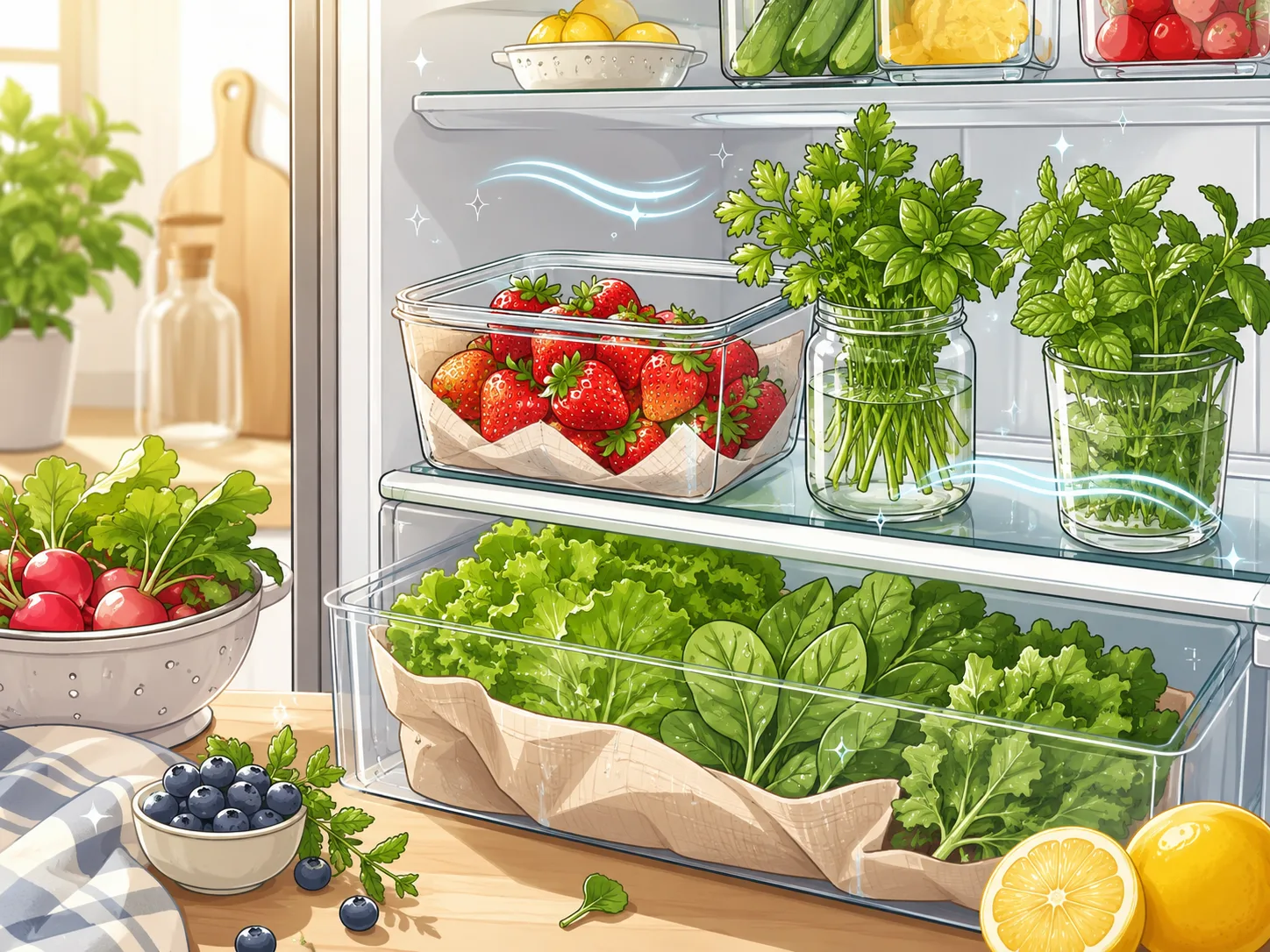 How to Store Strawberries, Herbs, and Leafy Greens