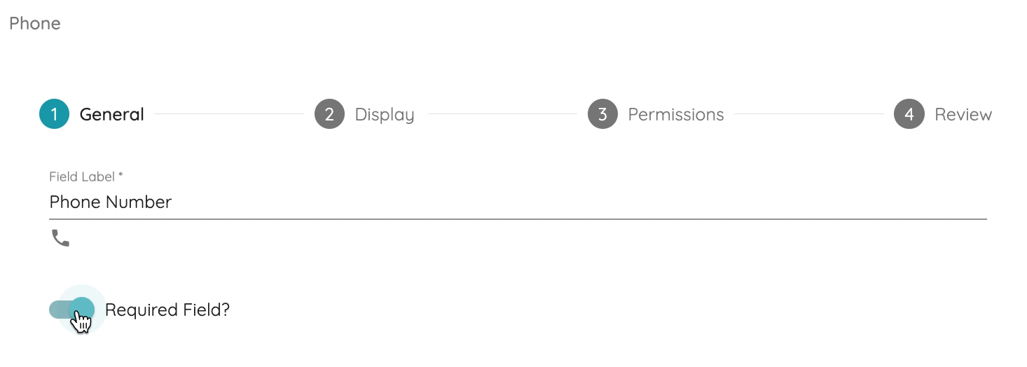 Phone field options - required