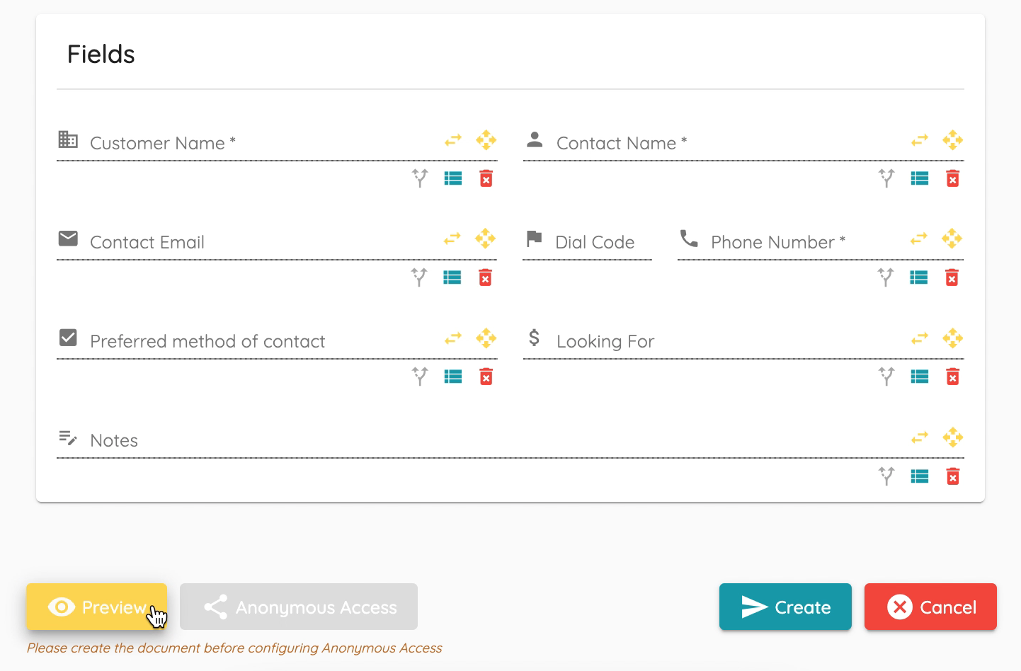 Resized form fields