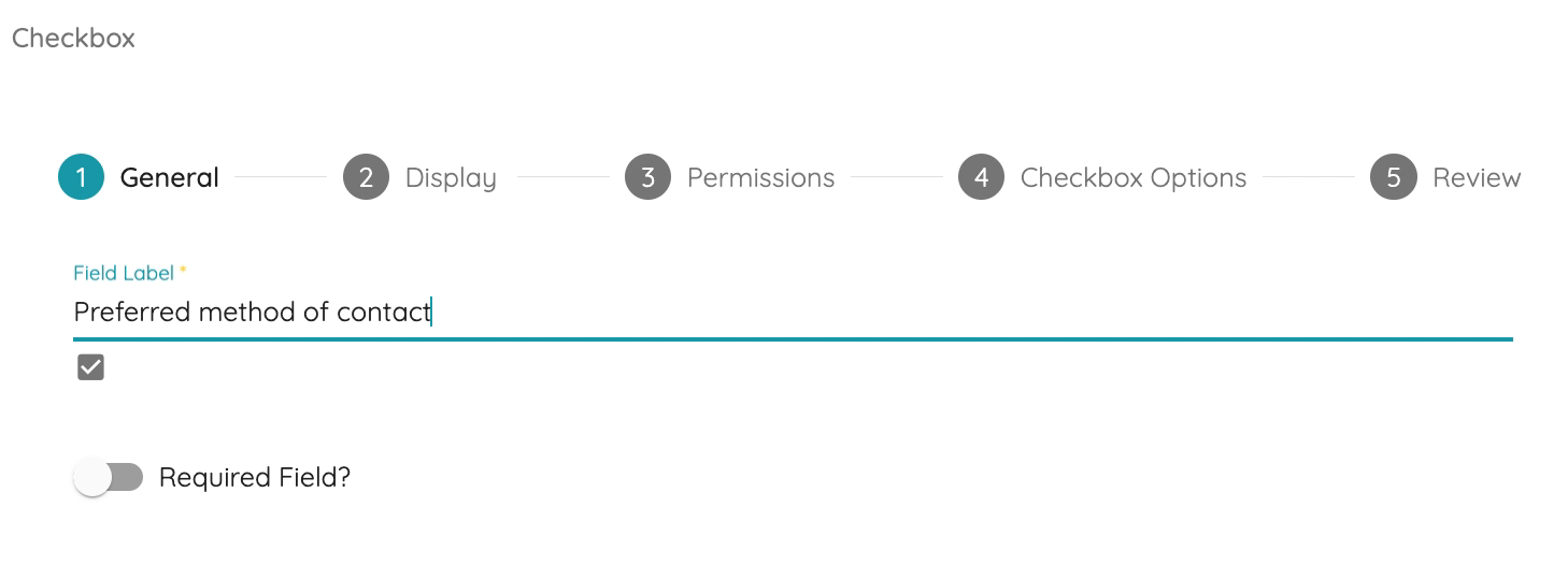 Contact Method field options - label
