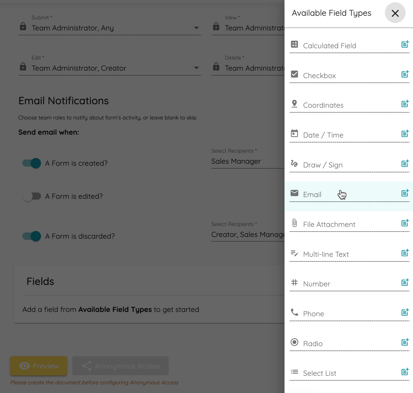 Adding a new field to the form