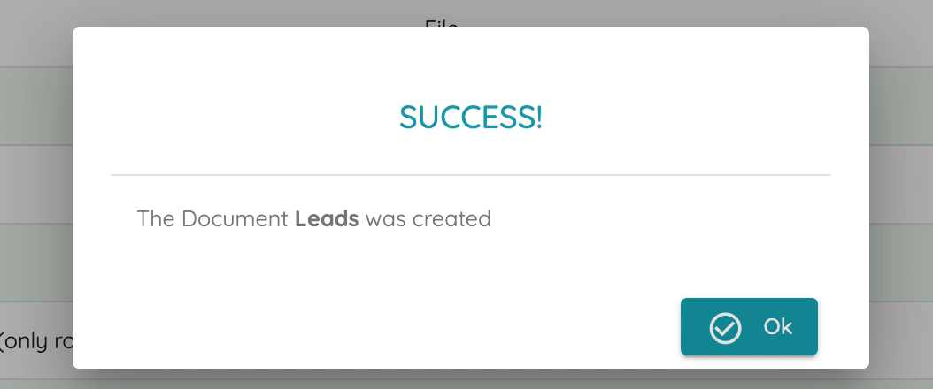 New Form Document created successfully