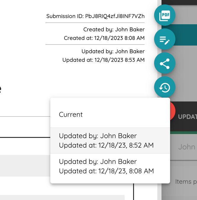 Side menu option to view Completed Document history