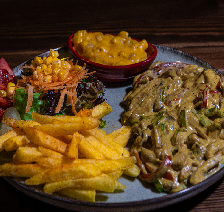 Chicken with curry sauce