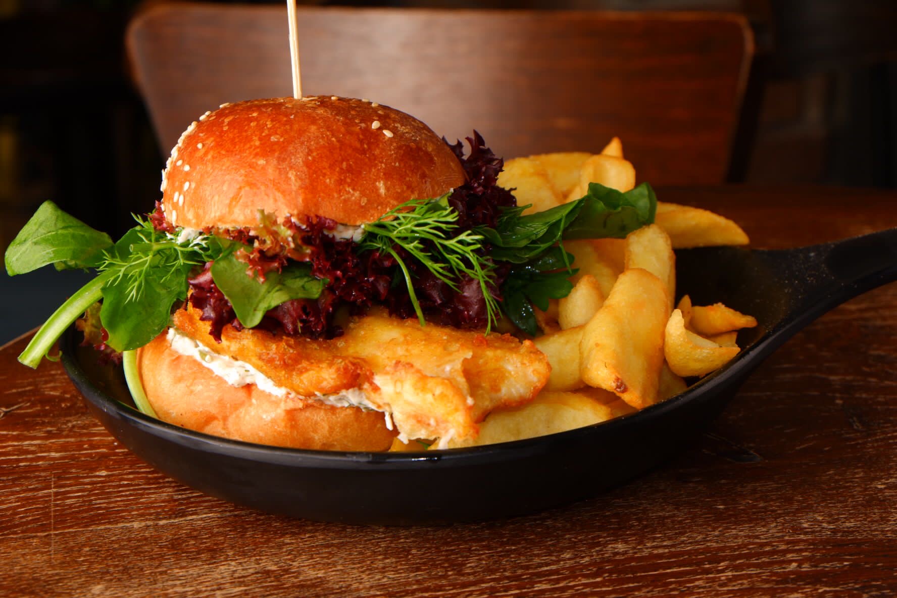 Crispy Sea Bass Fish Sandwich