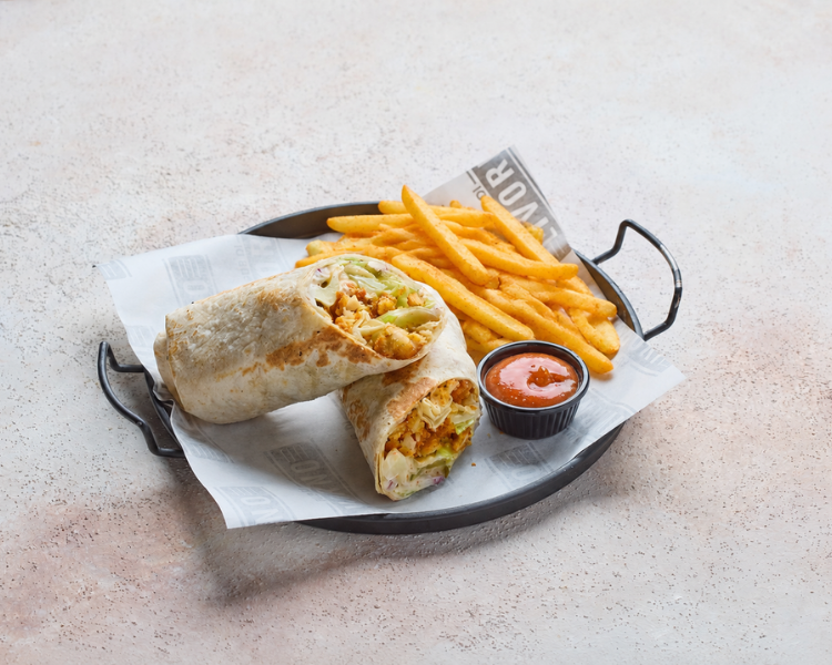 Crispy chicken wrap with Caesar sauce