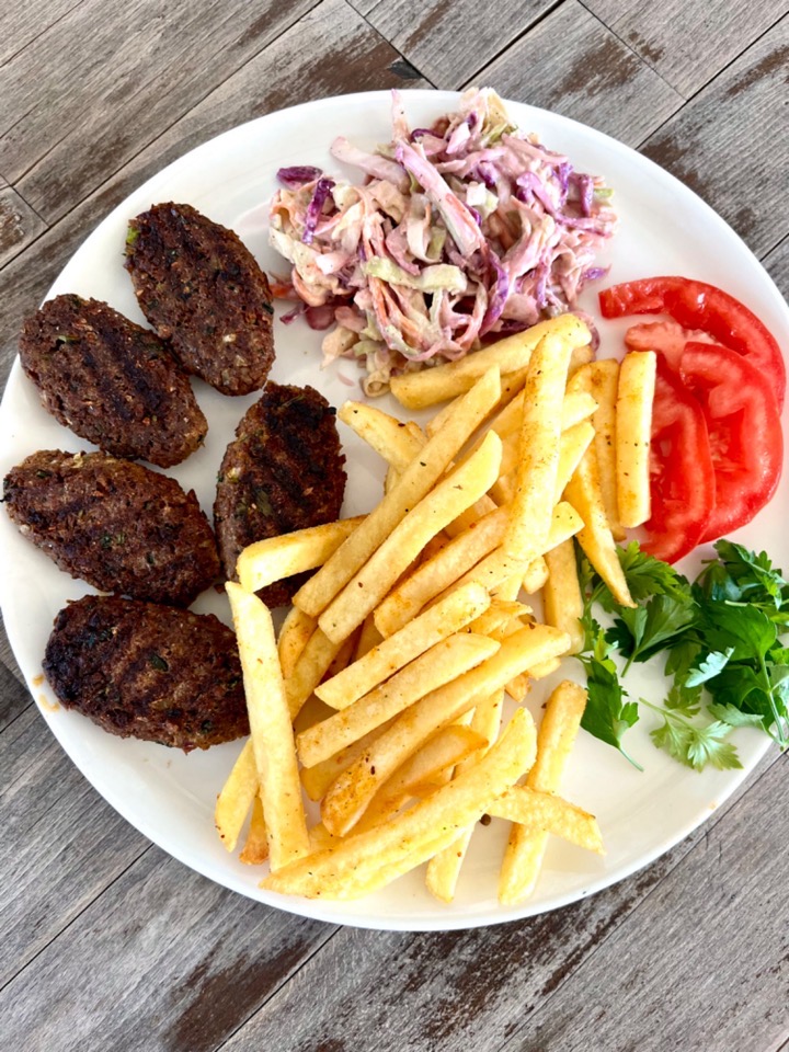 Gluten-free grilled meatball serving