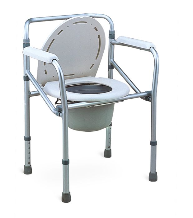 Photo de Chaise toilette pliable en aluminium sans roues - Matériel Médical
