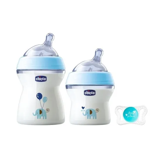 Photo de Coffret Cadeau Chicco Natural Feeling (2 Biberons Et 1 Sucette) En Plastique - Bébé et Maman