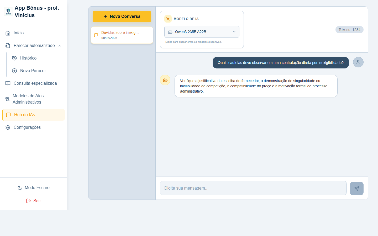 Interface do Hub de IAs Premium com mais de 50 modelos de inteligência artificial reunidos em um só lugar