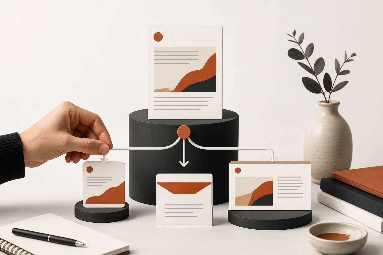 Editorial illustration for How to Repurpose One Approved Content Asset With AI Without Losing Accuracy or Brand Voice