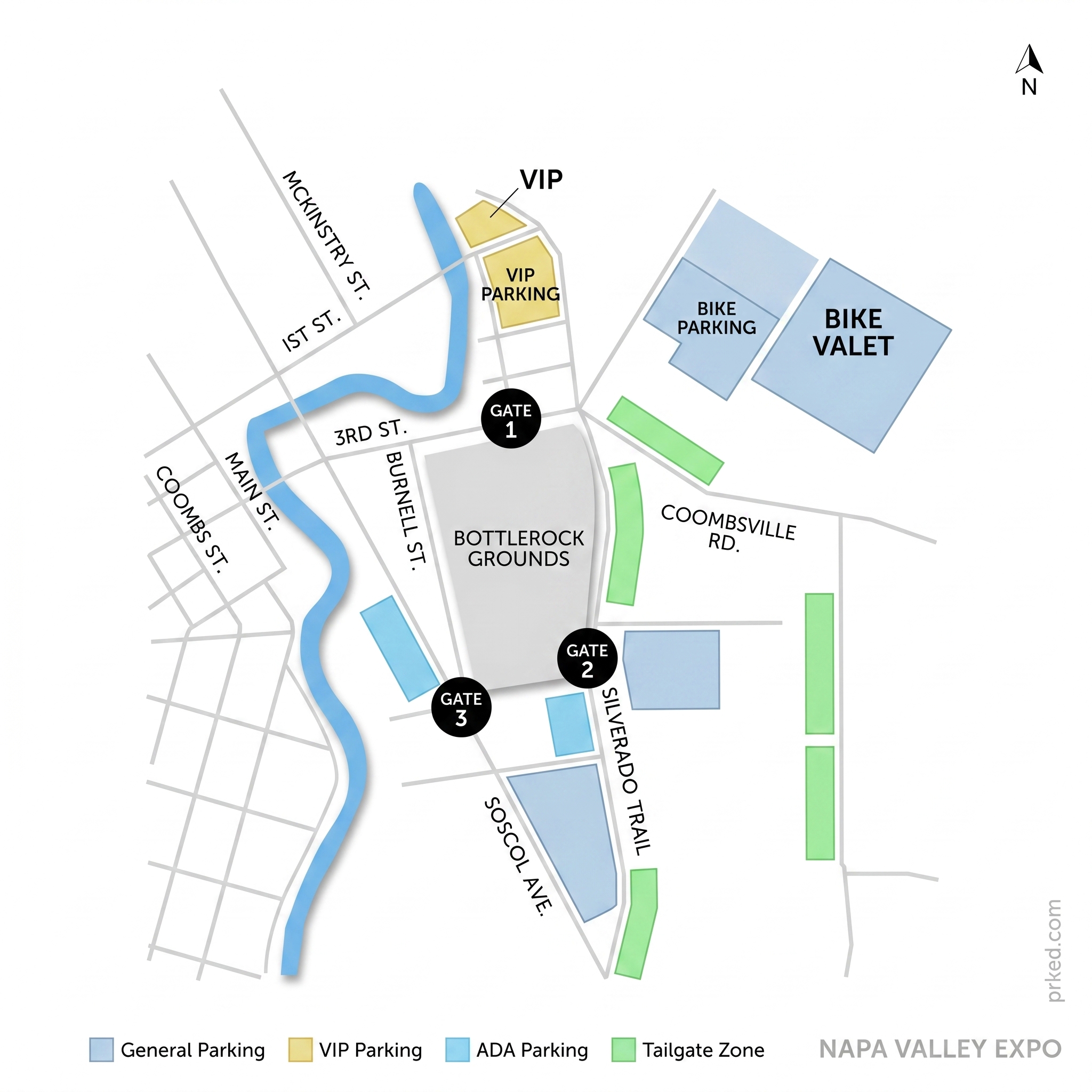 Napa Valley Expo parking map