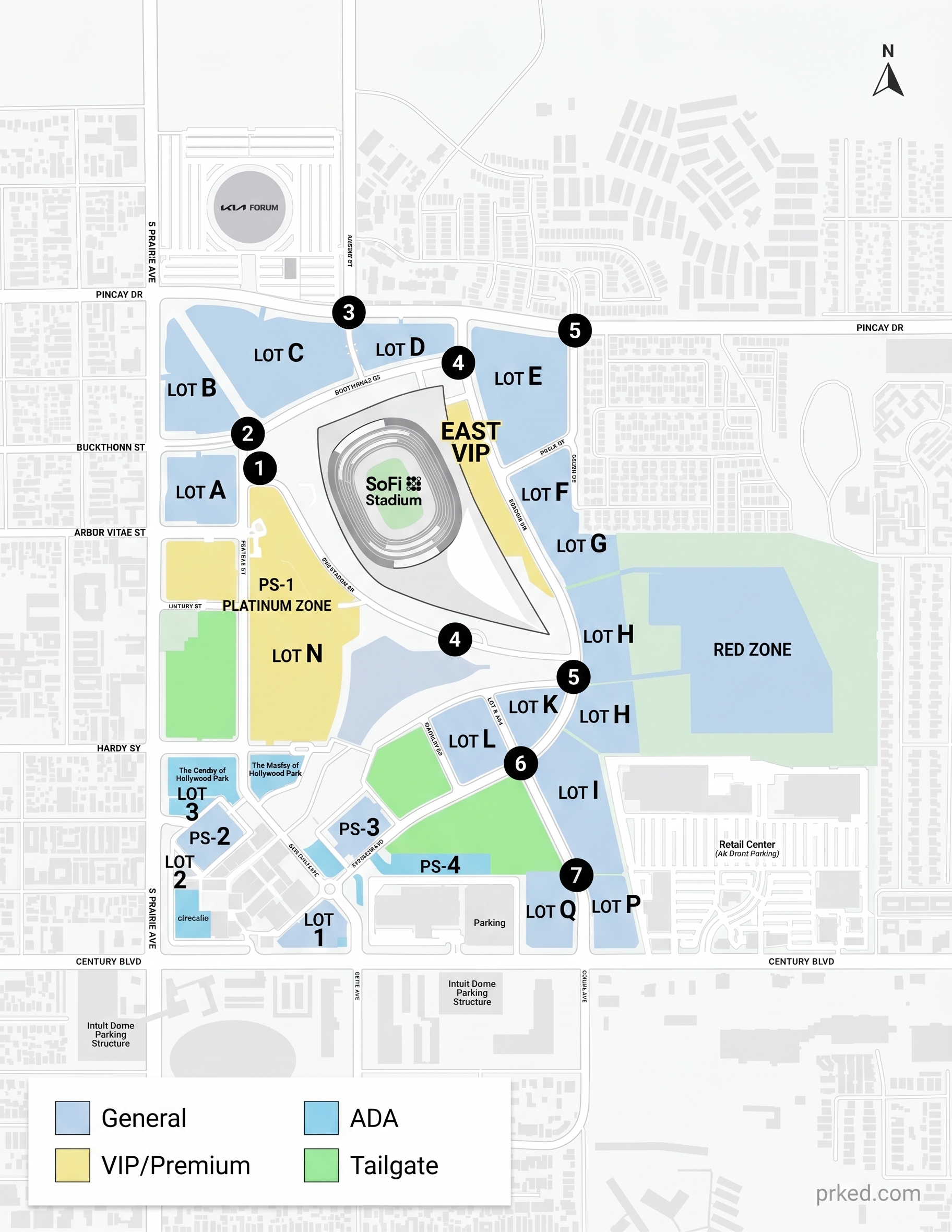 SoFi Stadium parking map