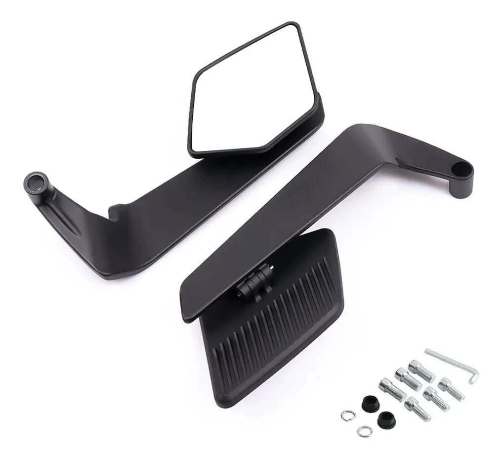 Espejos Aleron Naked Stealth Max Negro Universal Lujo Moto
