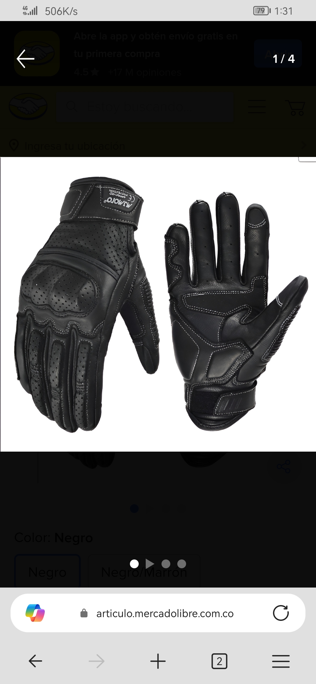 Guantes Mjmoto Clásicos Cuero Piel Cabra