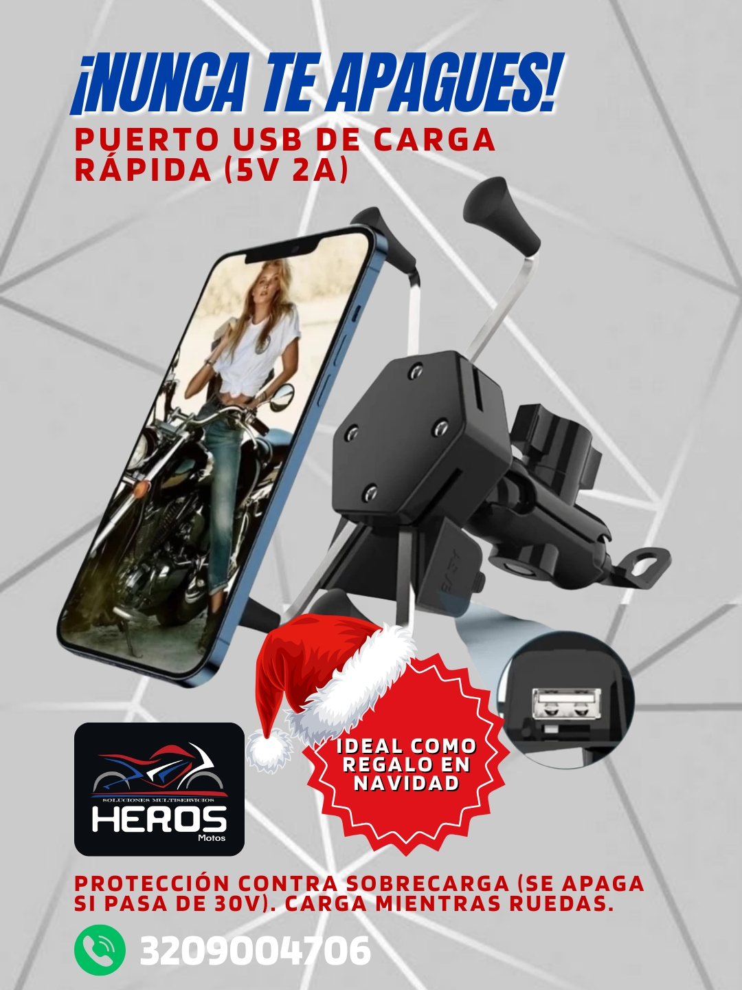 PORTA CELULAR CON CARGADOR INTEGRADO