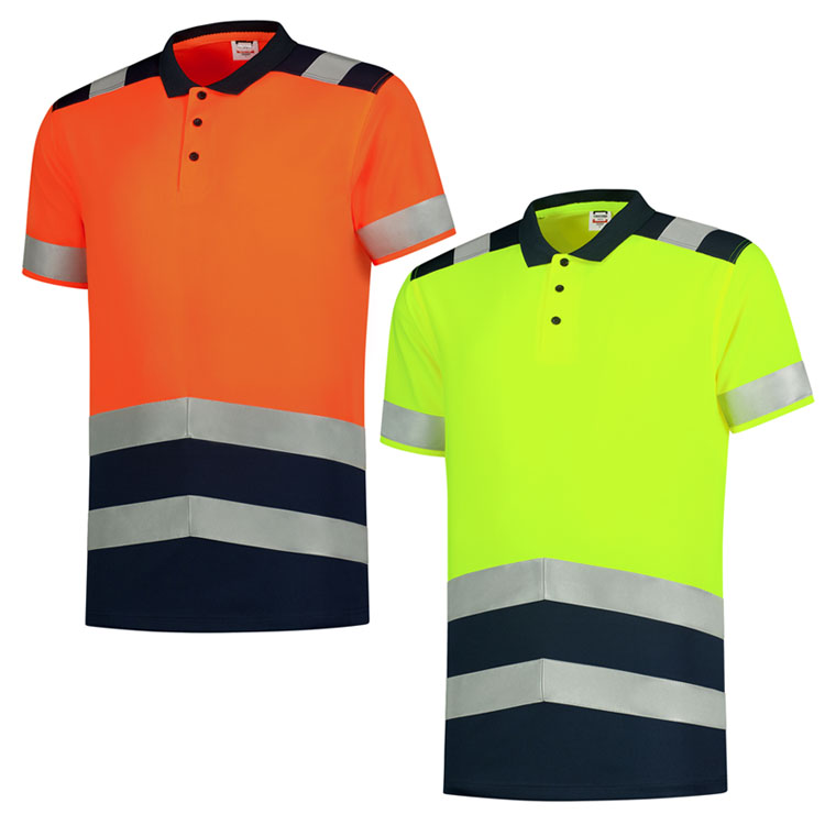 tricouri fosforescente cu guler polo unisex cu elemente reflectorinzate ADT20