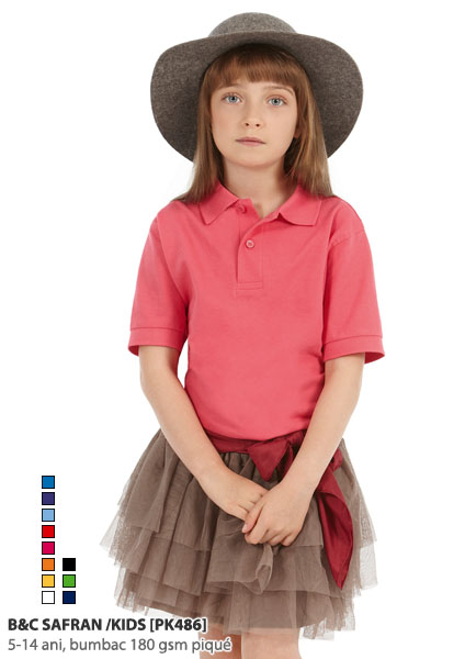 tricouri polo de copii colorate Safran Kids PK486