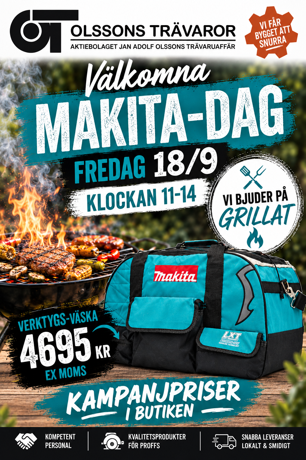 MAKITA-DAG 18/9, 11-14, KAMPAMJERBJUDANDE I BUTIK!