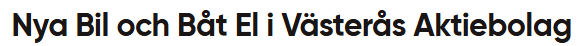 Nya Bil & Båt El i Västerås AB