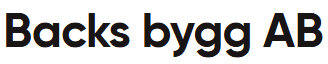 Backs bygg AB