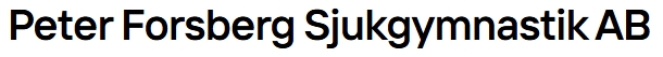 Peter Forsberg Sjukgymnastik  AB