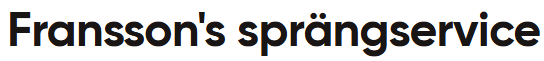 Franssons Sprängservice
