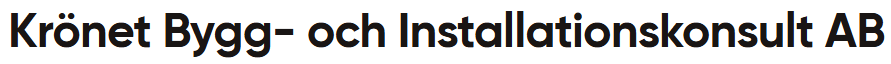 Krönet Bygg- och Installationskonsult AB