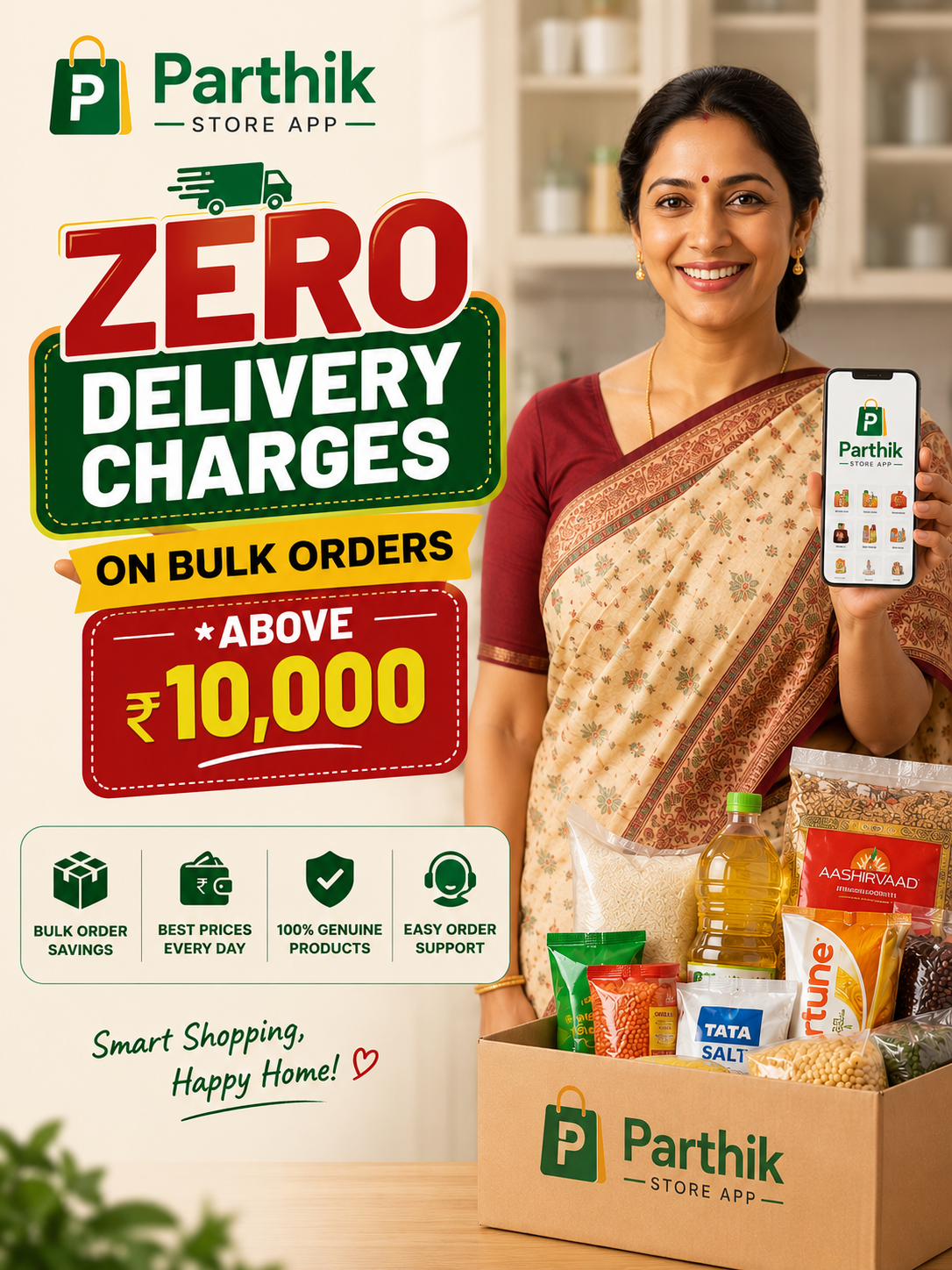 Zero Delivery Charges on Bulk Orders above ₹10,000