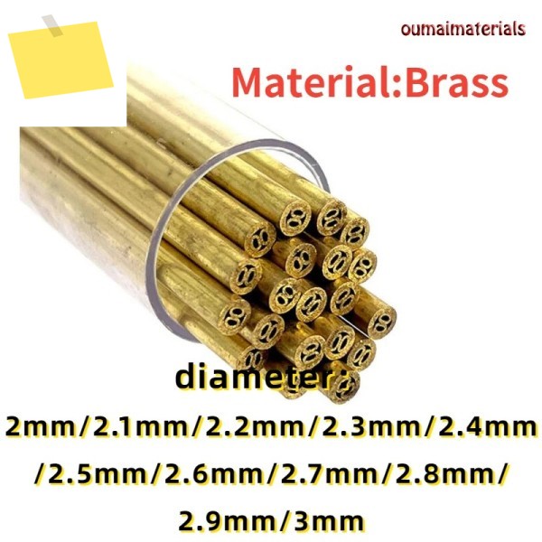 20-50pcs 황동 튜브 Multihole 유형 EDM 전극 Dia. 드릴 기리 용 2mm-3mm 400mm 길이 제품 이미지