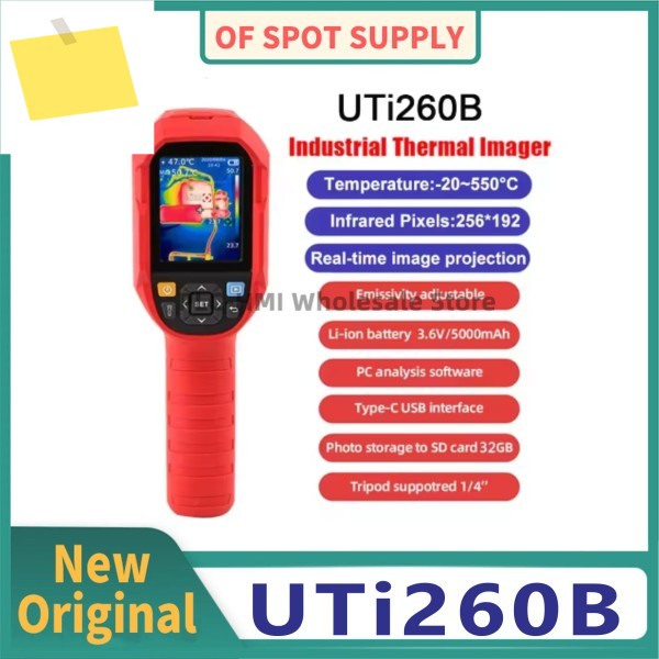 해상도 256 x 192 UNI-T UTi260B 적외선 온도계 휴대용 열화상 카메라 포함 배터리 제품 이미지