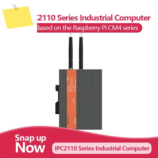 라즈베리 파이 CM4 ED-IPC2110 시리즈 산업용 컴퓨터, Broadcom BCM2711, Wi-Fi 옵션, eMMC, DDR, 4G LTE 모듈 제품 이미지