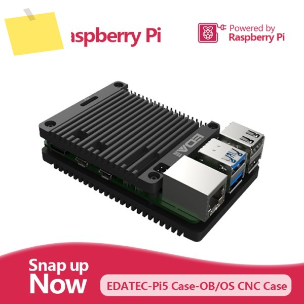 Pi5 패시브 냉각 오픈 알루미늄 CNC 케이스, 보드 온도 최대 15 ℃ 감소, 팬리스 디자인, 무소음 제품 이미지