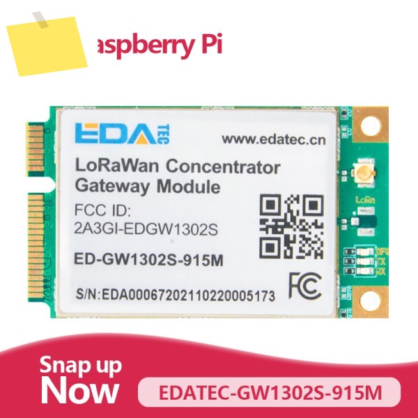 EDATEC-GW1302S LoRaWAN 게이트웨이 모듈 US915, Semtech SX1302 베이스밴드 프로세서로 구동, TXRX 프런트 엔드로 감도 제품 이미지