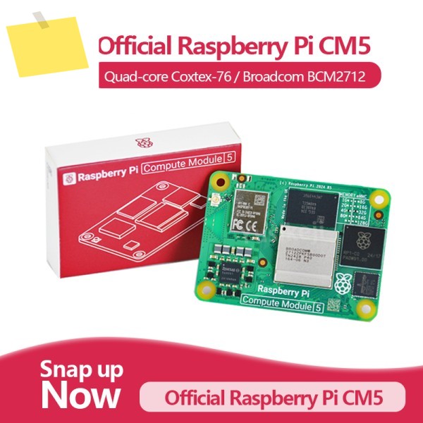 기존 라즈베리 파이 CM5 RAM 1GB WIFI EMMC 5104032 Broadcom BCM2712 듀얼 4K 출력+HDR 800MHz VideoCore 쿼드 코어 Coxtex 제품 이미지