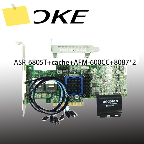 Adaptec Raid 컨트롤러 ASR-6805T, 8 포트 PCIE2 x 512MB, BBU 배터리, 2x8087 제품 이미지