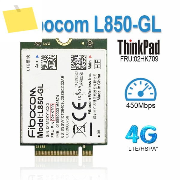 Lenovo Thinkpad X1 Carbon 7th 02HK709 용 Fibocom L850-GL M.2 카드 4G LTE CAT9 무선 모듈 제품 이미지