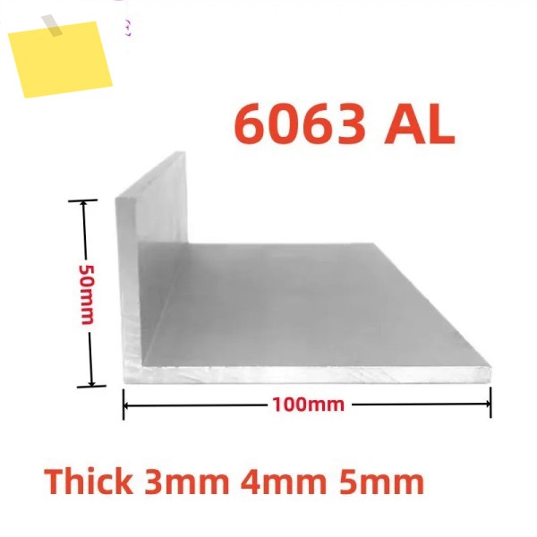 50x100mm 시리즈 직각 오가네 알루미늄, L 자형 합금, 6063 에징 삼각형 프로파일 DIY 재료 제품 이미지