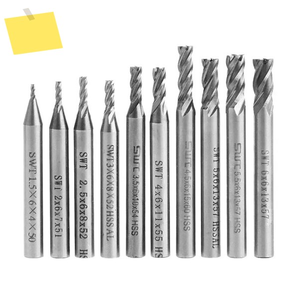 10개세트 고정밀 HSS 금속 커터 캇타 카타 CNC 코발트 1.5-6mm 4날 알루미늄 밀링 공구 키 시터 라우터 비트 조각용 제품 이미지