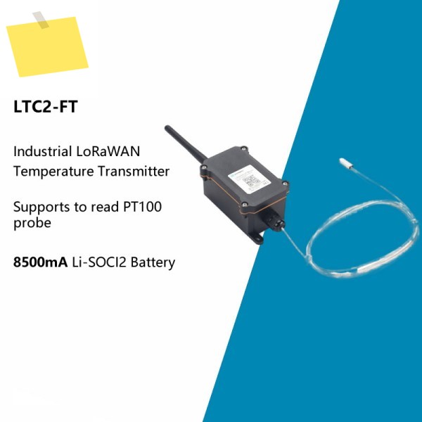 LTC2-FT 산업용 LoRaWAN 온도 트랜스미터 v1.0.3 호환 PT100 프로브 읽기 지원 제품 이미지