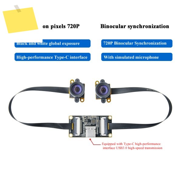 100만 픽셀 흑백 글로벌 노출 셔터, 프레임 쌍안 동기화 카메라, USB 3.0 거리 측정기 제품 이미지