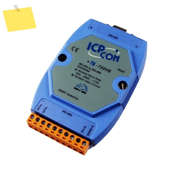 I-7520R RS-232-RS-485 변환 모듈 3000 VDC 절연 전압 전송 거리 최대 1200 MESD 보호 포함 제품 이미지