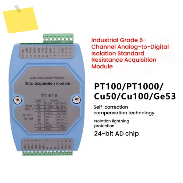 8채널 열 저항 온도 획득 모듈 PT100 - RS 485 Modbus RTU 산업용 입력 제품 이미지