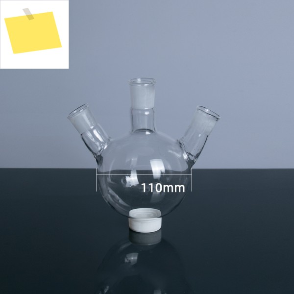 실험실 석영 유리 25ml50ml250ml500ml1000ml 3 목 둥근 바닥 플라스크, 1 개 제품 이미지